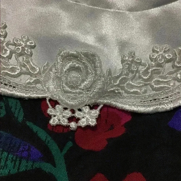 Picture Me A-Line Dress Floral Lace Trim Balloon Sleeve Vintage Teen Sz 8/3 - Picture 5 of 8